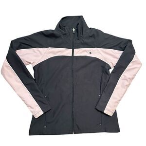 Champion Windbreaker Jacket Size S Blue/Pink Full Zip Pockets Lightweight Sports